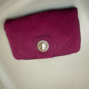 Vera Bradley Plum Quilted Zip Wallet Turn Lock